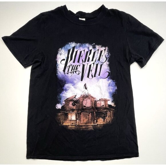 PIERCE THE VEIL Adult SMALL Black Collide w/ the Sky Graphic T-SHIRT Gildan EUC - Picture 1 of 7